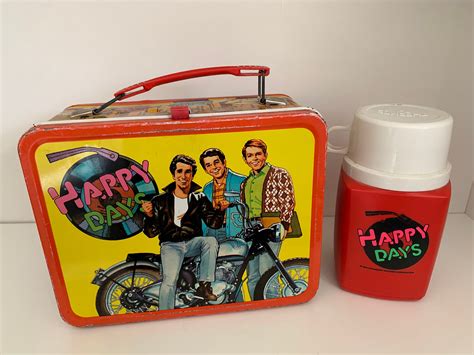 metal lunch box with thermos vintage|retro metal lunch box.